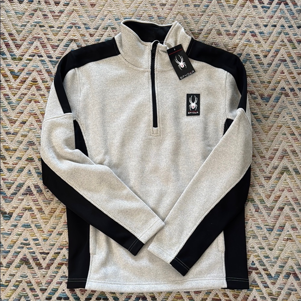 Spyder Black and Gray Zip Up Sweater
